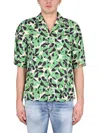 Dsquared2 Multicoloured Short-sleeved Shirt With Leaf Print In Multi