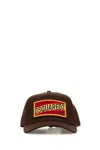 Dsquared2 Cotton Baseball Cap Adjustable Strap Curved Brim In Brown