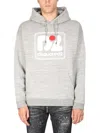 Dsquared2 Camo Patch Anorak Sweatshirt With Drawstring Hood In Gray