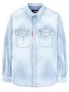 Dsquared2 Shirt Collared Design Buttoned Cuffs Pockets In Blue