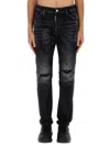 Dsquared2 'cool Guy' Black Five-pocket Jeans With Rips In Black