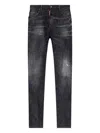 Dsquared2 Classic Black Cotton Jeans With Whiskering Effect In Black