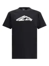 Dsquared2 Short Sleeve Cotton T-shirt With Bold Logo Print In Black