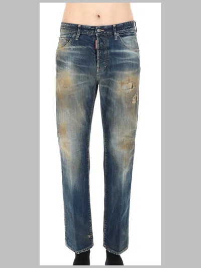 Dsquared2 Dsquared Men's Five-pocket 100% Cotton Jeans In Blue