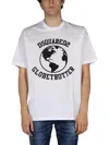 Dsquared2 Dsquared Men "globetrotter" T-shirt In White