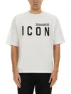 Dsquared2 White Crewneck T-shirt With Maxi Logo Print On The Front In White