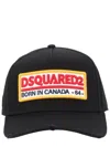 Dsquared2 Black Baseball Cap With Bold Patch And Adjustable Strap In Black