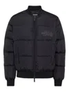 Dsquared2 Classic Black Puffer Bomber Jacket With Ribbed Cuffs In Black