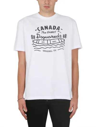 Dsquared2 Dsquared Men Logo Print T-shirt In White