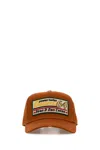 Dsquared2 Dsquared Men Baseball Hat With Logo Patch In Brown