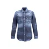 Dsquared2 Denim Shirt With Button-down Collar And Two Pockets In Blue