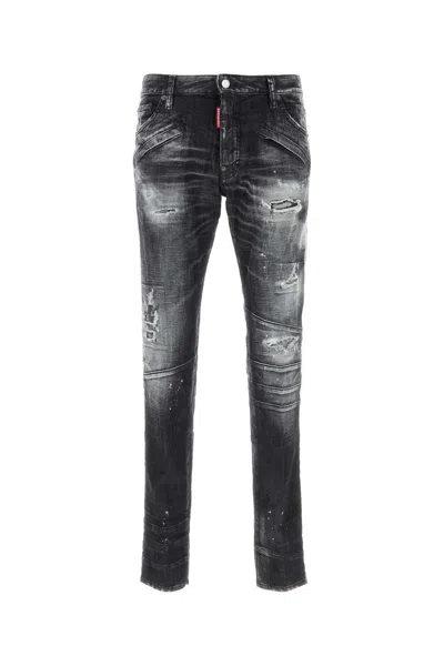 Dsquared2 Dsquared Men Slate Stretch Denim Jeans In Black