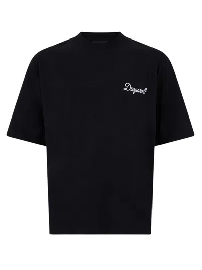 Dsquared2 Black Loose-fit T-shirt With Logo Men In Multi