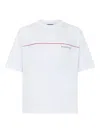 Dsquared2 Men White Crewneck T-shirt With Logo Lettering On The Front In Cotton Man In White