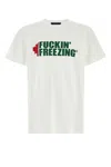 Dsquared2 White Crewneck T-shirt With Print On The Front And Logo Lettering On The Rear In Cotton Man In White