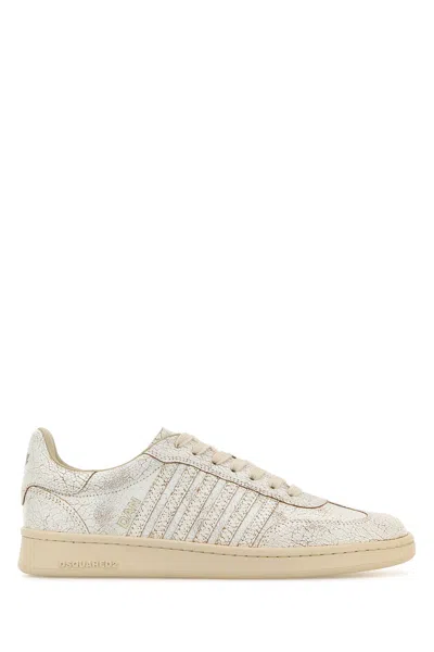 Dsquared2 Dsquared Men White Leather Boxer Sneakers