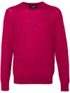 Dsquared2 Logo-plaque Fine-knit Jumper In Red