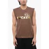 Dsquared2 Metallic Effect Print Fucker Sleeveless T-shirt In Brown