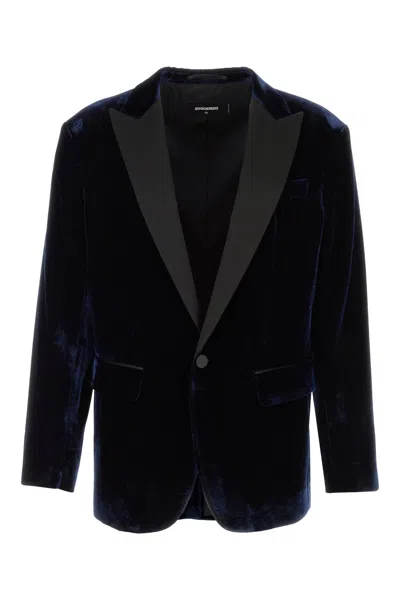 Dsquared2 Dsquared Midnight Blue Velvet Blazer