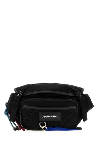 Dsquared2 Dsquared Mini Black Fabric Basic Belt Handbag 18 Cm X 18 Cm X 7.5 Cm