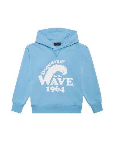 Dsquared2 Dsquared Mini Classic Cotton Sweatshirt - Unisex Kids In Baby Blue