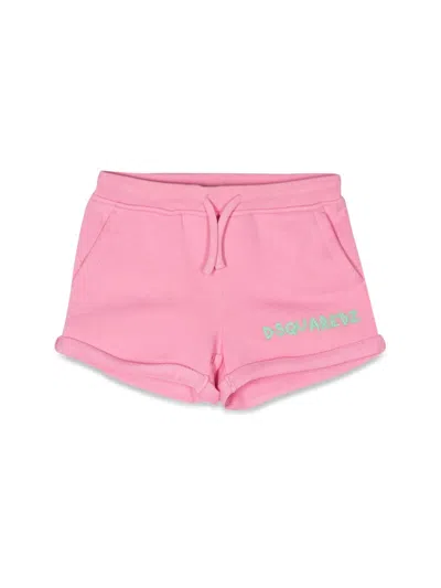 Dsquared2 Dsquared Mini Cotton Shorts For Girls In Pink