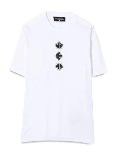 Dsquared2 Dsquared Mini Logo T-shirt With Front And Back Design In White