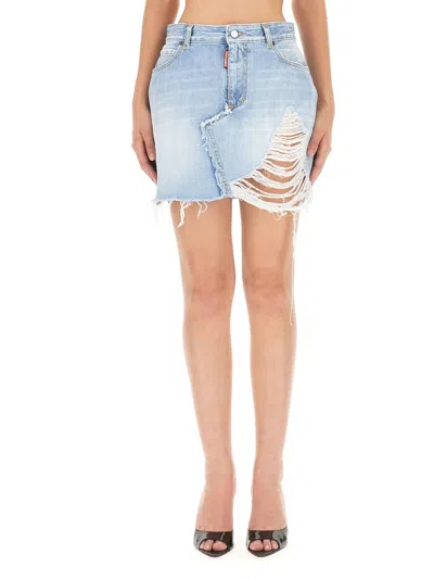Dsquared2 Dsquared Mini Skirt In Blue