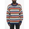 Dsquared2 Multicolor Crew-neck Sweater With Distressed Details