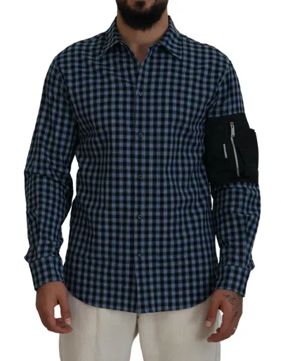Pre-owned Dsquared2 Dsquared² Multicolor Black Arm Plaid Men Long Sleeves Men's Shirt ()