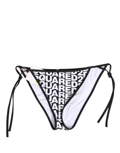 Dsquared2 Multicolor Nylon Logo Print Bikini Bottom Swimwear