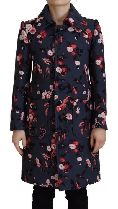 Pre-owned Dsquared2 Dsquared² Multicolor Printed Women Long Coat Blazer Women's Jacket ()