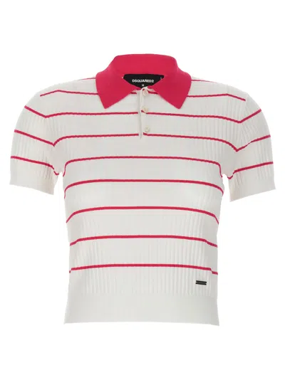 Dsquared2 Dsquared² Multicolor Viscose Polo Women's Shirt In Neutral