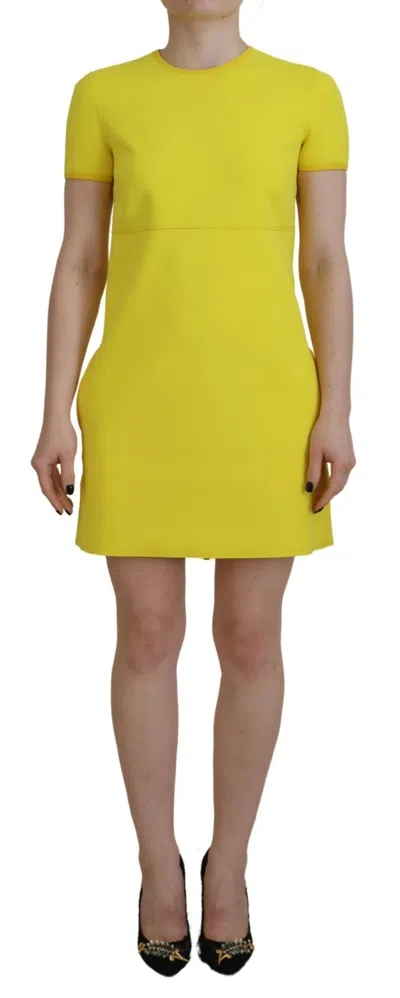 Pre-owned Dsquared2 Dsquared² Nylon Short Sleeves Round Neck Mini Women's Dress () In Yellow