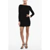 Dsquared2 Open Back Solid Color Bodycon Dress In Black