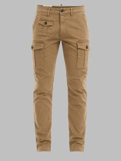 Dsquared2 Utility Pants Cargo Pockets Belt Loops In Brown