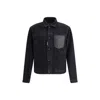 Dsquared2 Black Jacket With Classic Collar And Embossed Logo On The Front In Denim Man In Black