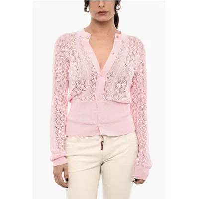 Dsquared2 Dsquared² Perforated Cardigan With Logoed Women's Buttons