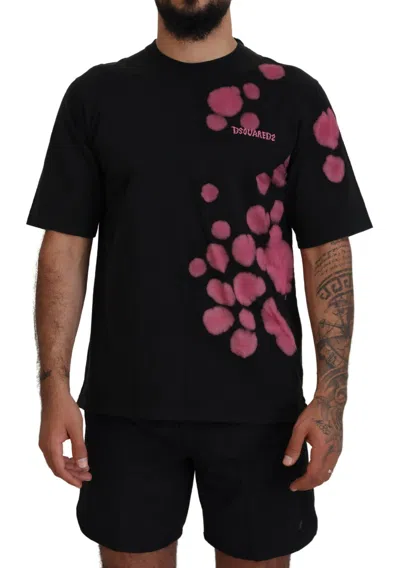 Pre-owned Dsquared2 Dsquared² Pink Cotton Short Sleeves Crewneck Men's T-shirt () In Black