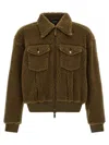 Dsquared2 Teddy Oversized Jean Jacket In Green