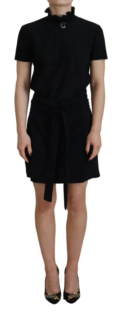 Pre-owned Dsquared2 Dsquared² Polyester Short Sleeves Sheath Mini Women's Dress () In Black