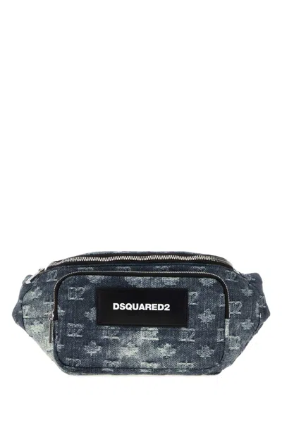 Dsquared2 Dsquared Printed Denim D2 Monogram Belt Handbag Mini Pouch Bag