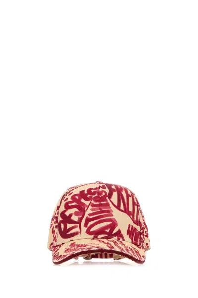 Dsquared2 Dsquared Printed Denim Rebel Baseball Cap With Hibiscus Motif