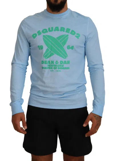 Pre-owned Dsquared2 Dsquared² Printed Long Sleeves Men Men's Sweater () In Blue