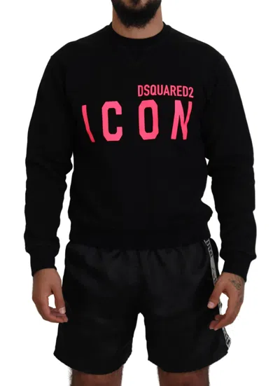 Pre-owned Dsquared2 Dsquared² Printed Long Sleeves Pullover Men's Sweater () In Black