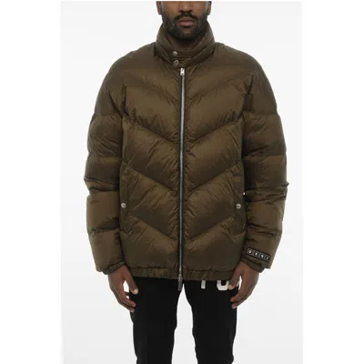 Dsquared2 Quilted Jacket With Zip Closure And Monogram In Brown