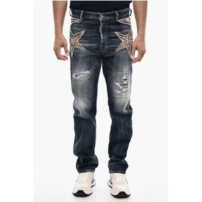 Dsquared2 Regular Fit Jeans With Jewels In Black