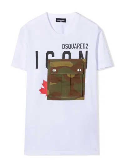 Dsquared2 Dsquared Relaxed Fit Icon Tee For Teens In White