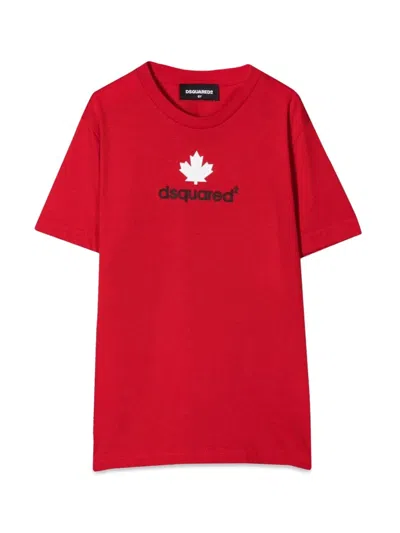 Dsquared2 Dsquared Relaxed Fit Unisex Kids T-shirt In Red