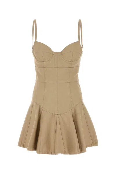 Dsquared2 Dsquared Sand Denim Mini Dress In Beige O Tan